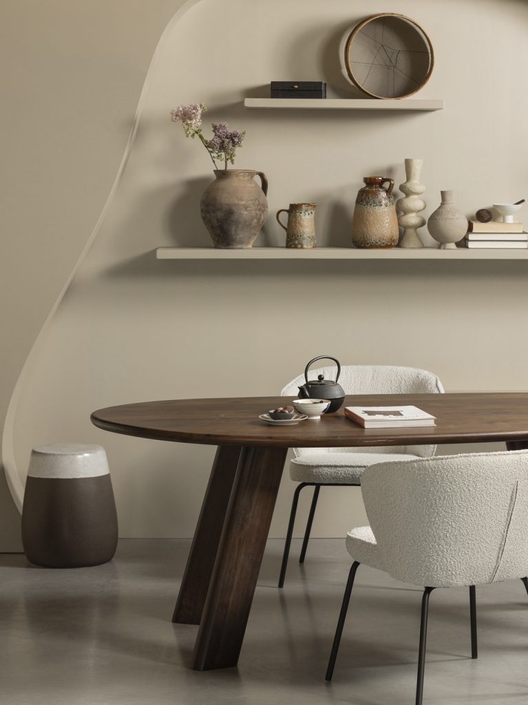 Admit dining chair bouclé natural 1