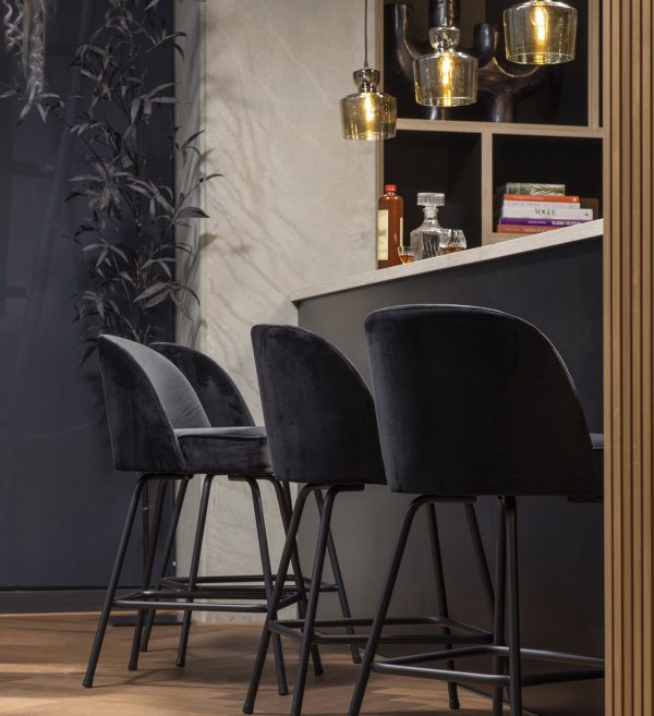 Barska stolica Vogue 65cm baršunasto crna 2