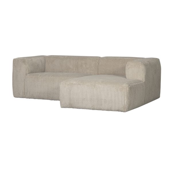 Bean chaise longue right hefty ribcord travertin