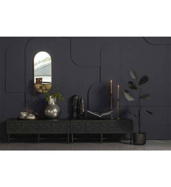 Bequest coffee table tv unit wood black 120 cm 1