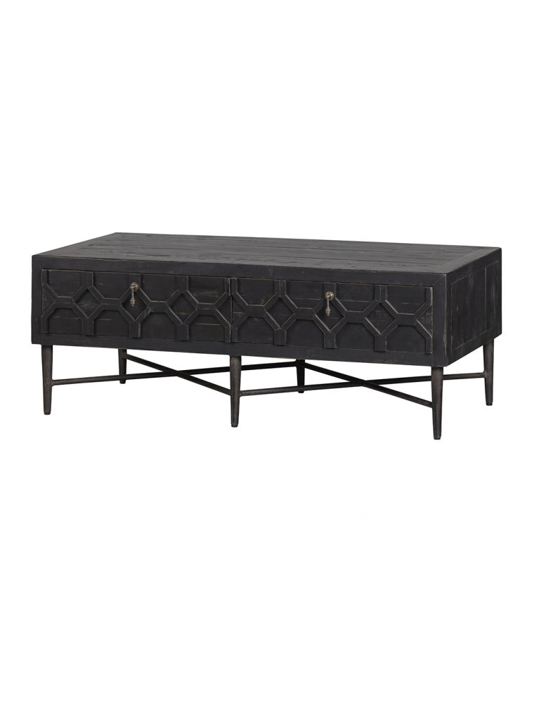 Bequest coffee table tv unit wood black 120 cm