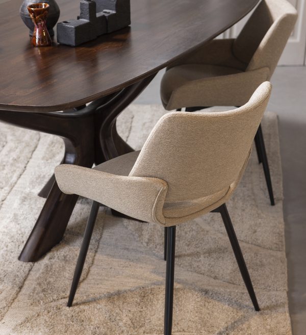 Blagovaonska stolica Parade melange tkanina pijesak 1