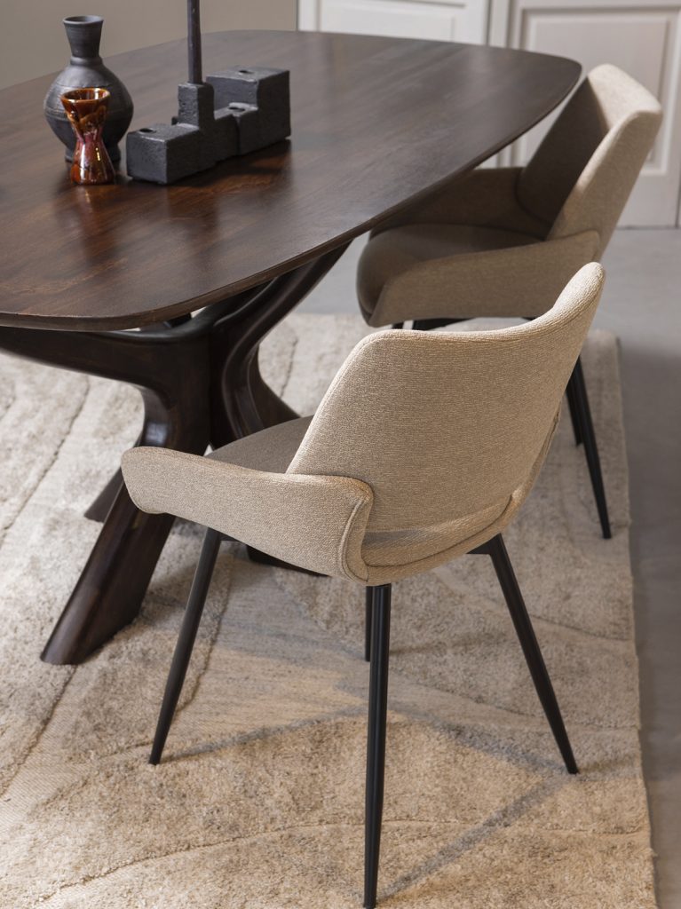 Blagovaonska stolica Parade melange tkanina pijesak 1