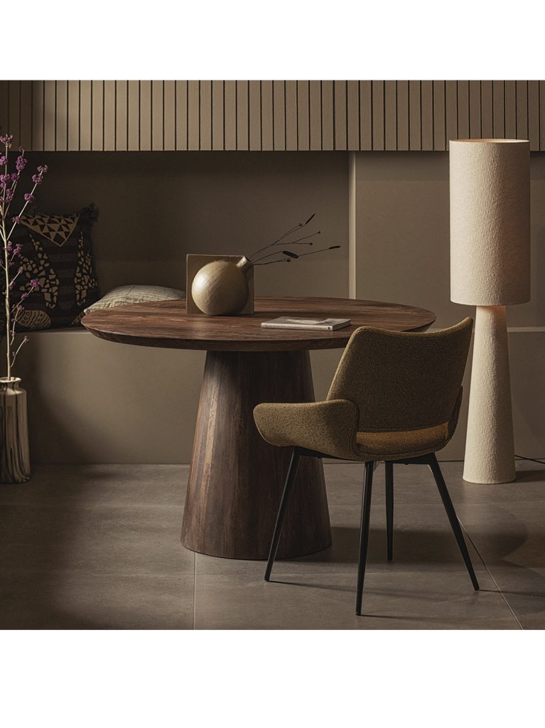 Blagovaonska stolica Parade melange tkanina senf 1