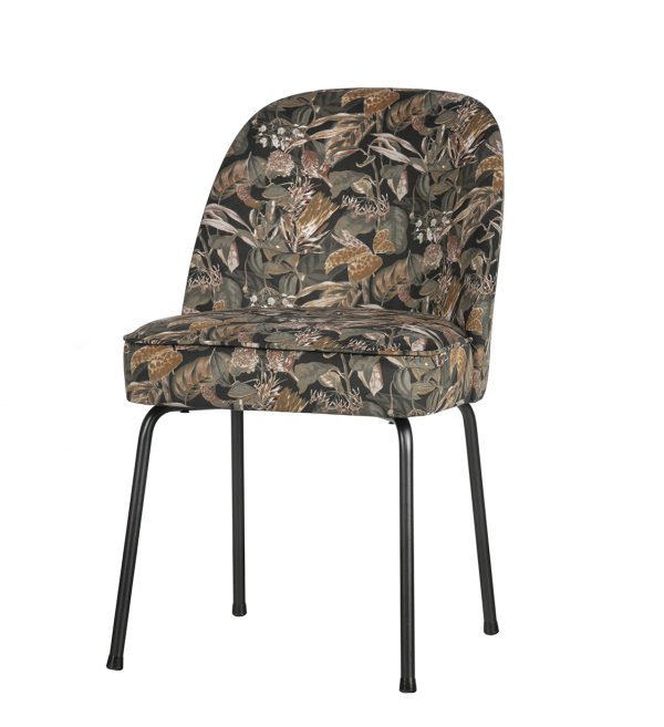 Blagovaonska stolica Vogue baršun buket crna