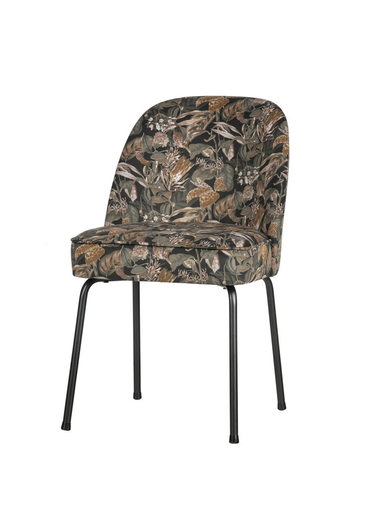 Blagovaonska stolica Vogue baršun buket crna