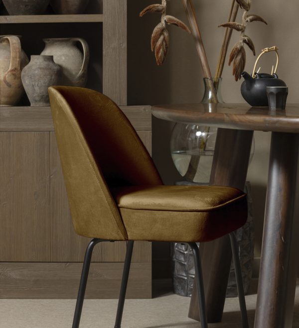 Blagovaonska stolica Vogue baršunasto žuta 1