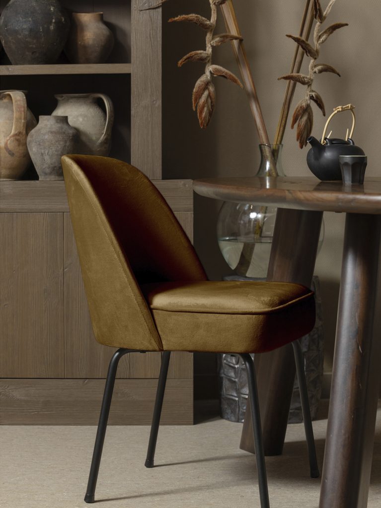 Blagovaonska stolica Vogue baršunasto žuta 1