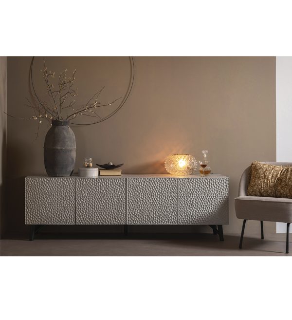 Carved organic tv unit mist 1