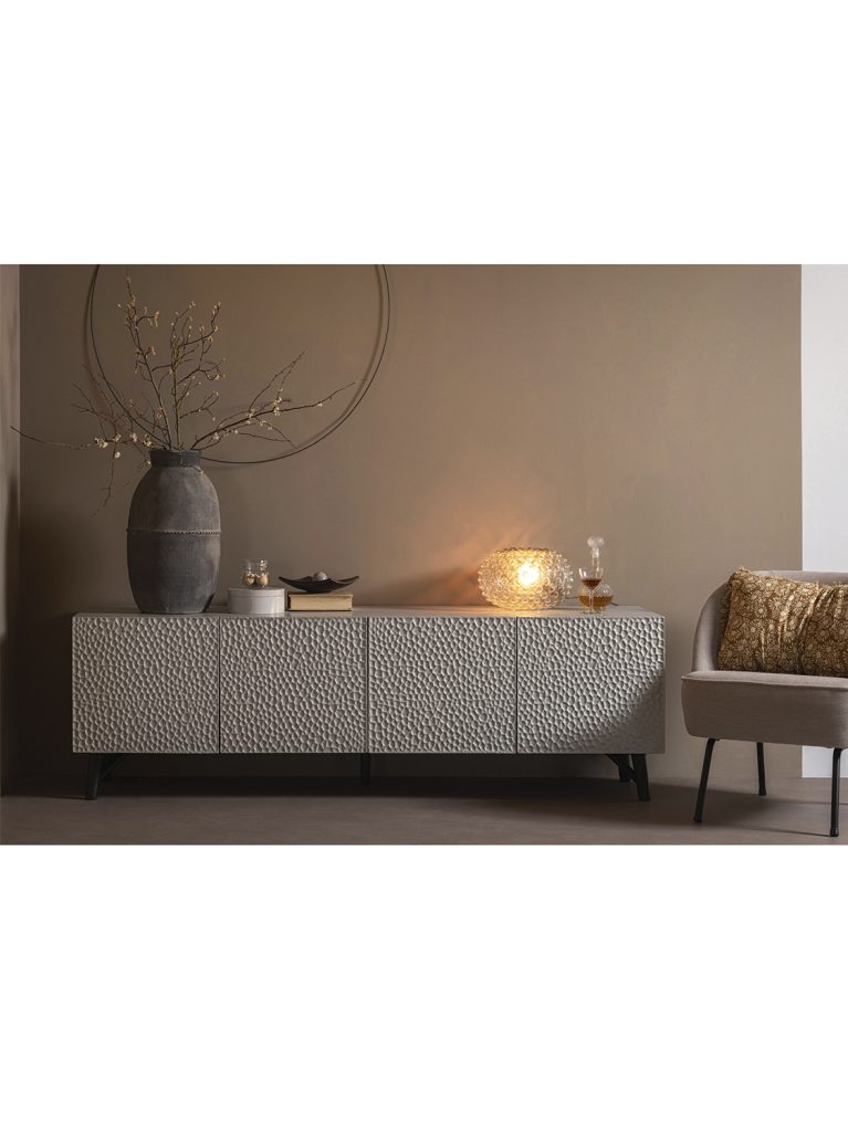 Carved organic tv unit mist 1