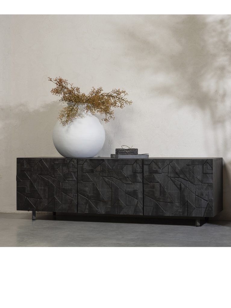 Counter tv unit mango wood black 1