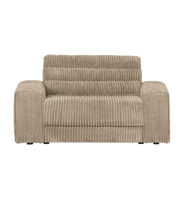 Date loveseat ribcord travertin