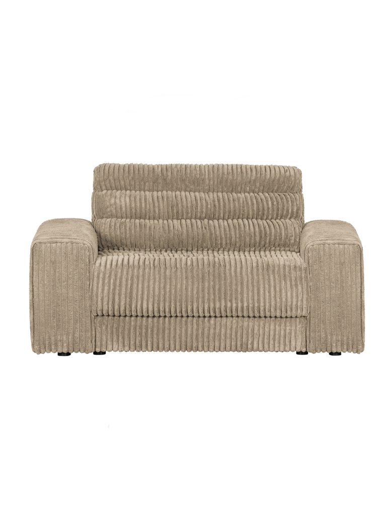 Date loveseat ribcord travertin