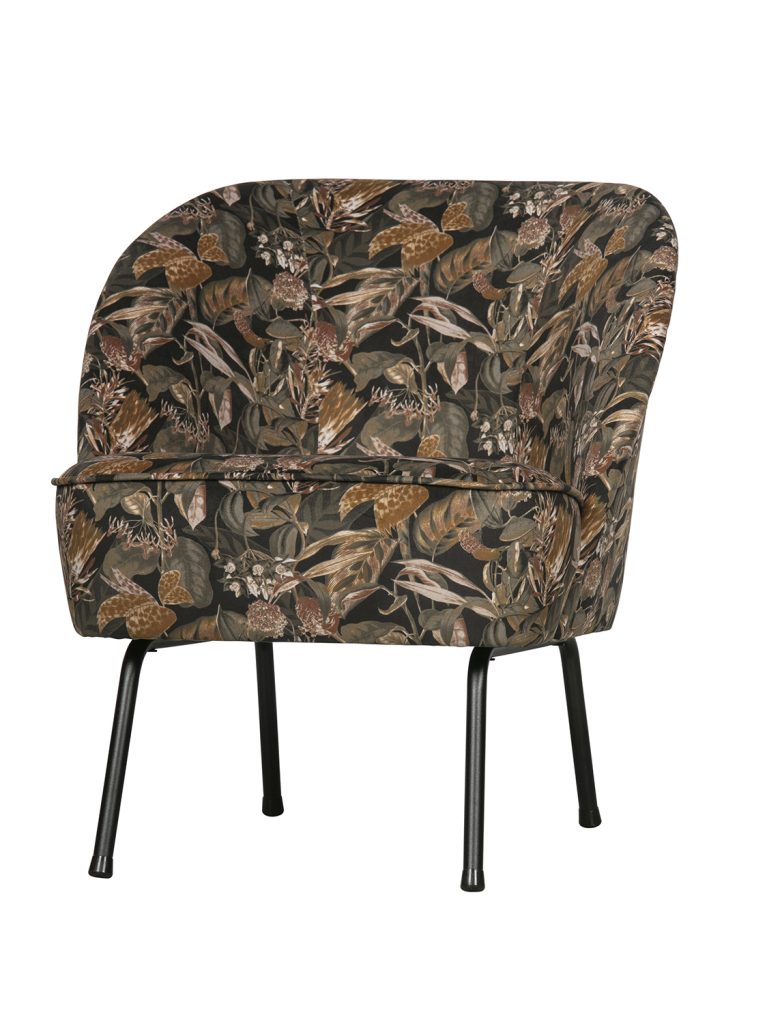 Fotelja Vogue baršunasti buket crna