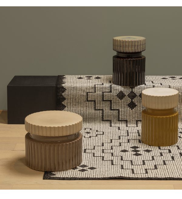 GEER SIDE TABLE CERAMIC ESPRESSO 48XØ35CM 1