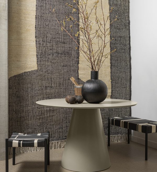 Jorre dining table mdf antique beige ø120cm 1