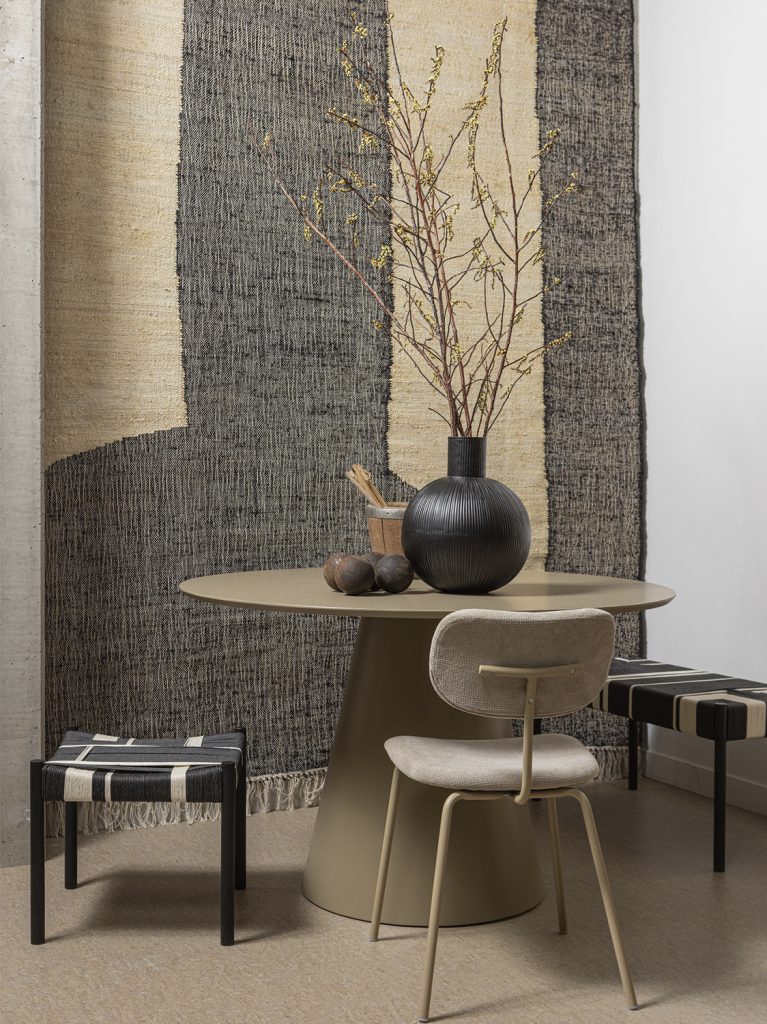 Jorre dining table mdf military brown ø120cm 1