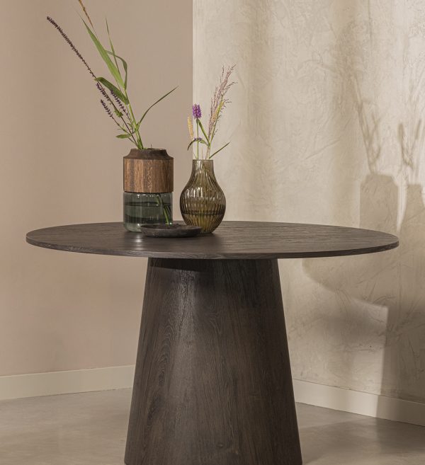 Maan dining table round mdf dark brown ø120cm 1