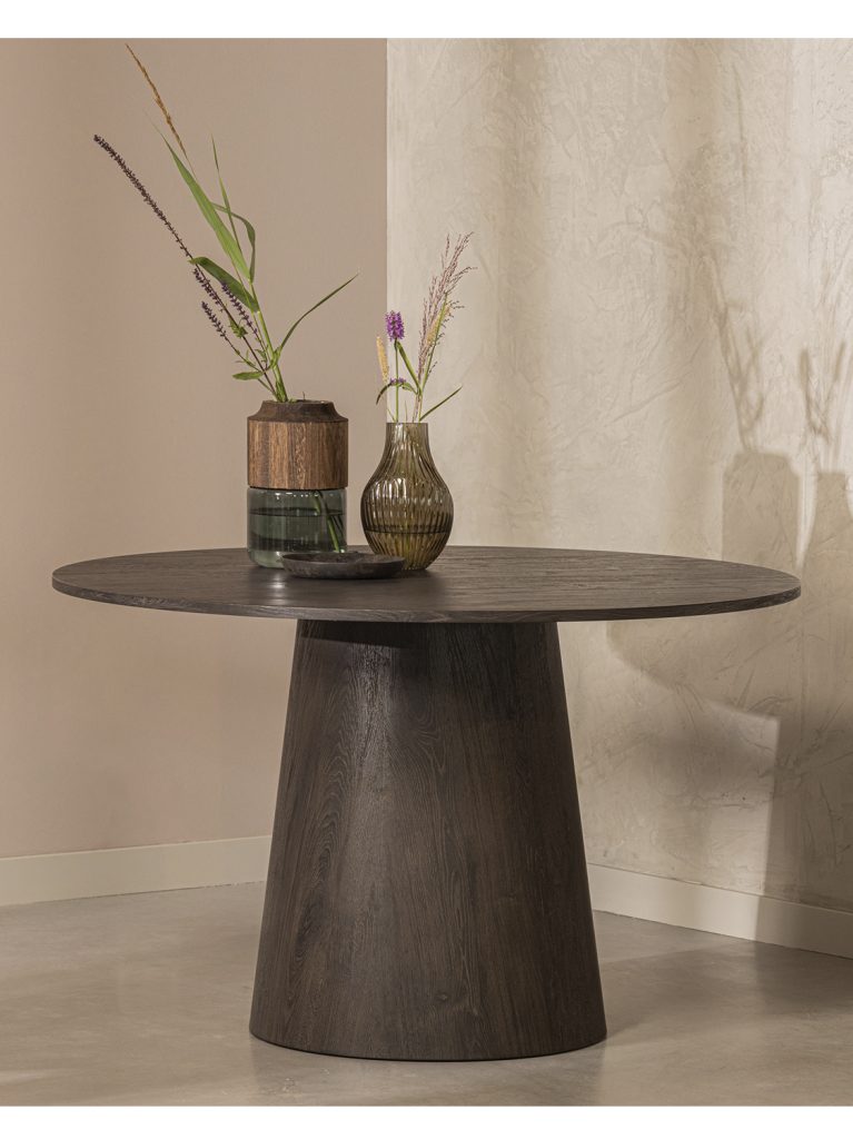 Maan dining table round mdf dark brown ø120cm 1