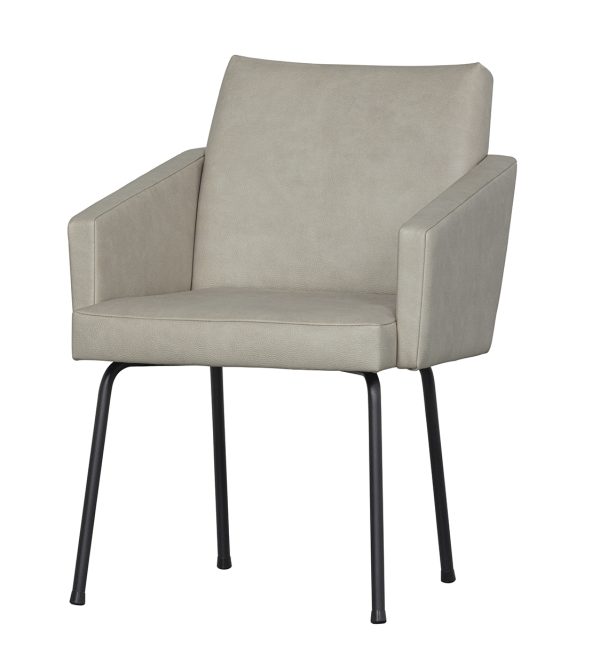 Mount dining chair with armrest leatherlook natural