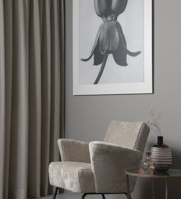 Muse armchair coarse woven fabric natural 1