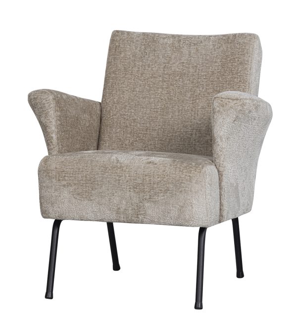 Muse armchair coarse woven fabric natural