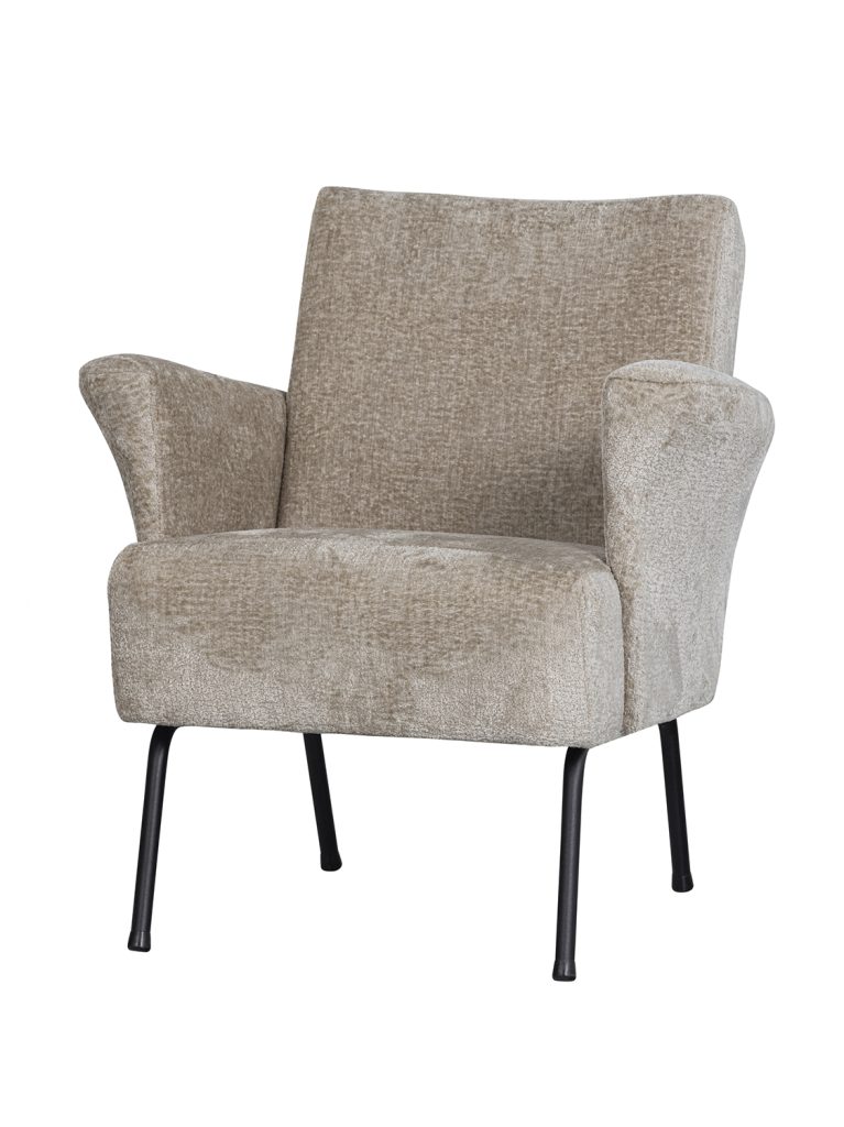 Muse armchair coarse woven fabric natural