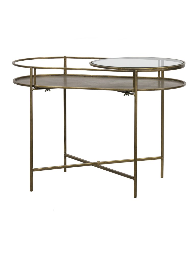 Preslatki pomoćni stolić metalni starinski mesing