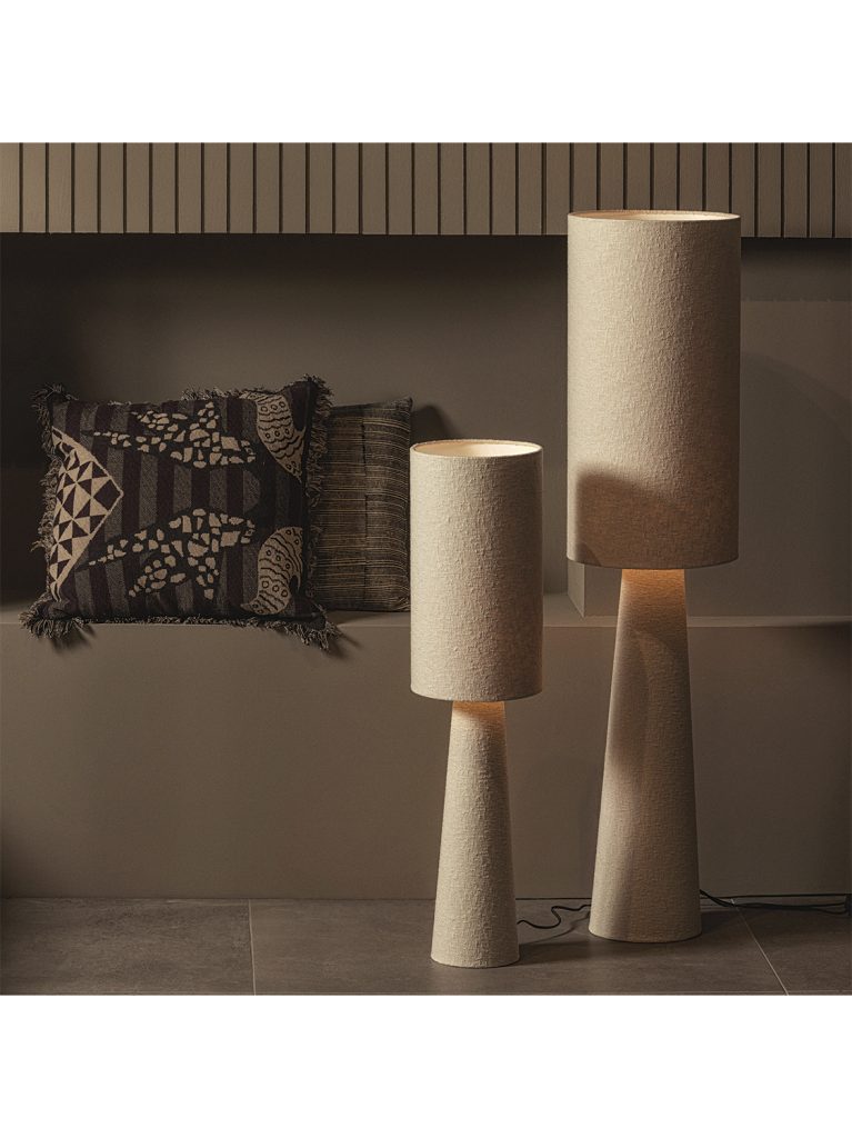 Stolna Loft lampa metalbouclé natural 90xø22cm 1