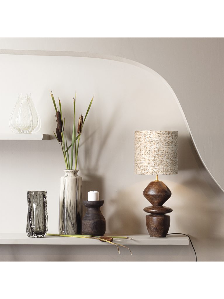 Venue table lamp base + upvote lampshade sand melange 1