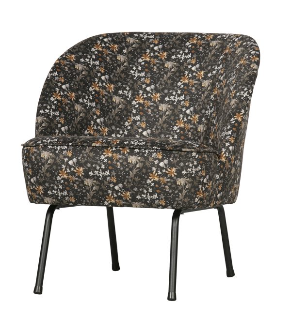 Vogue armchair velvet aquarel flower black