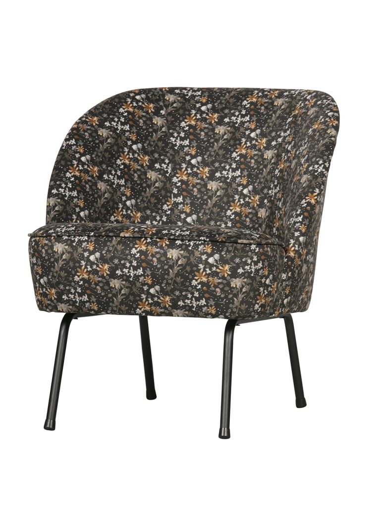 Vogue armchair velvet aquarel flower black