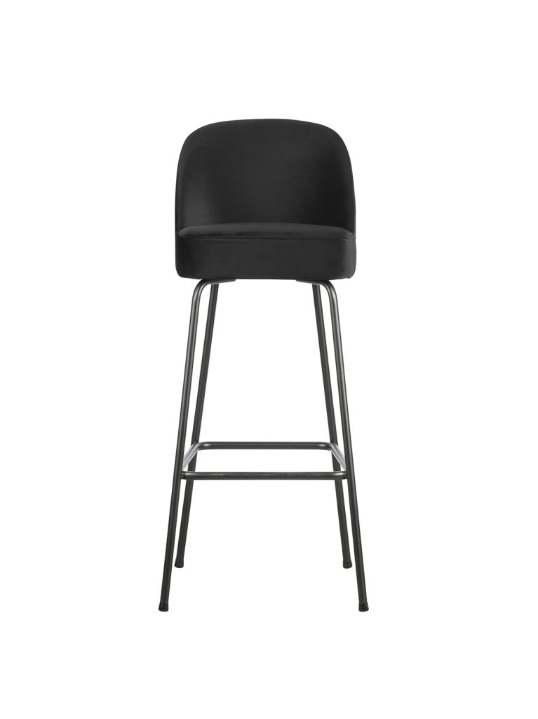 Vogue bar stool 80cm velvet black