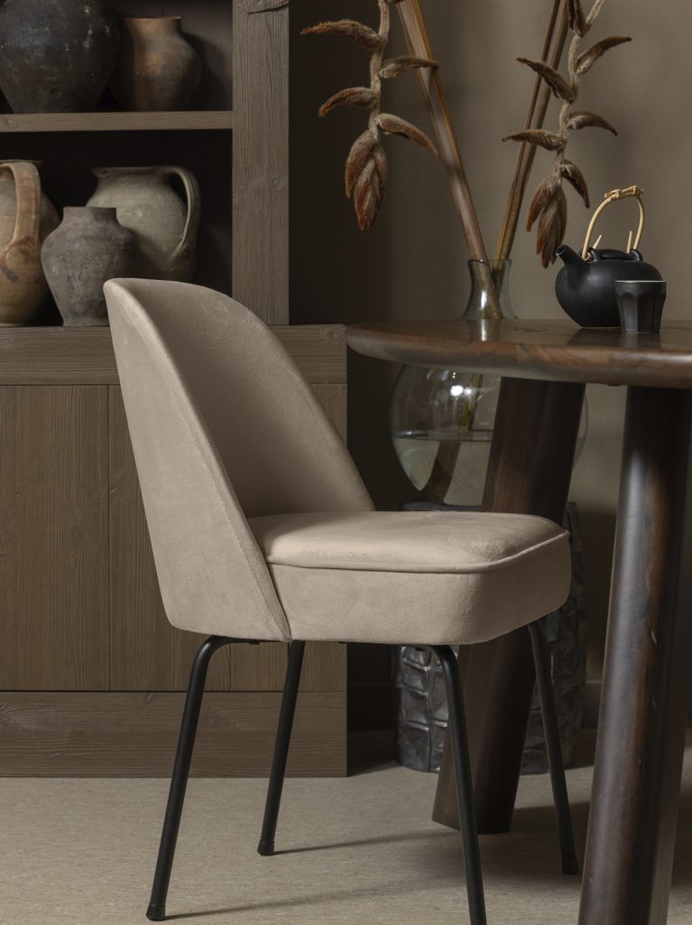 Vogue dining chair velvet khaki 1