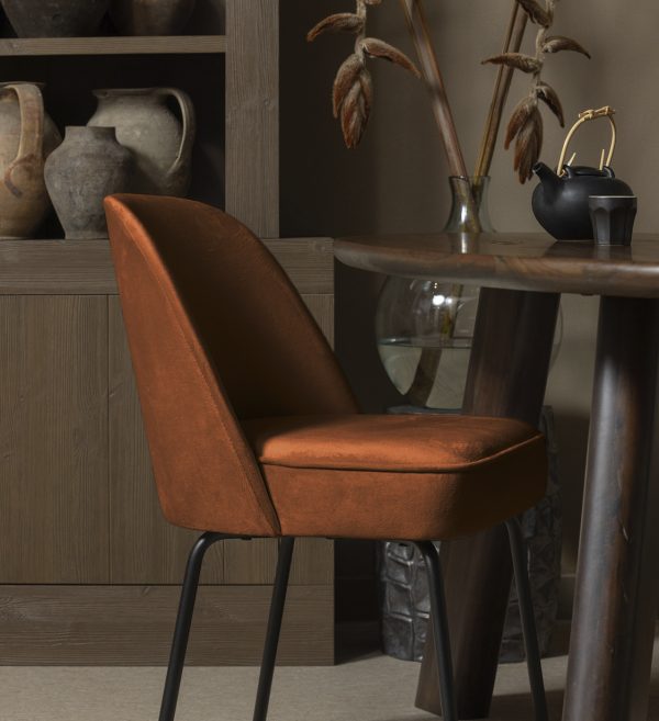 Vogue dining chair velvet rust 1