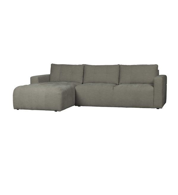 Bar chaise longue woven fabric left warm grey