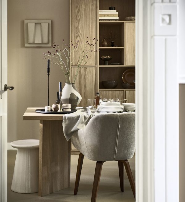 Base dining chair velvet melange sand 1