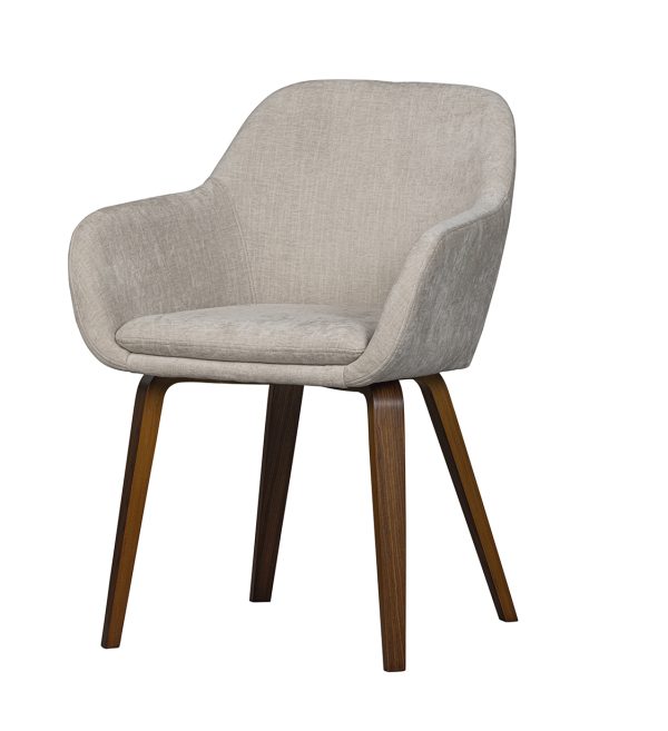 Base dining chair velvet melange sand