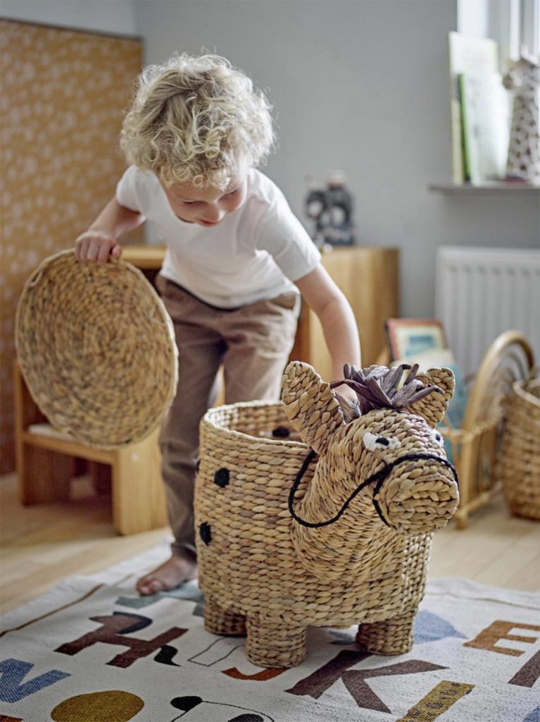 Bobbi Basket wLid, Nature, Water Hyacinth 1