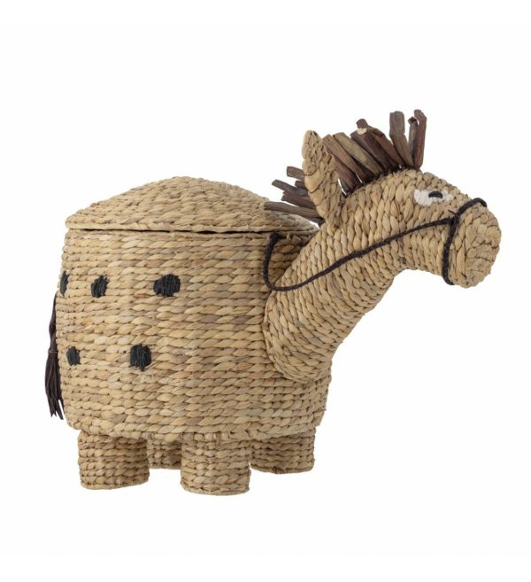 Bobbi Basket wLid, Nature, Water Hyacinth