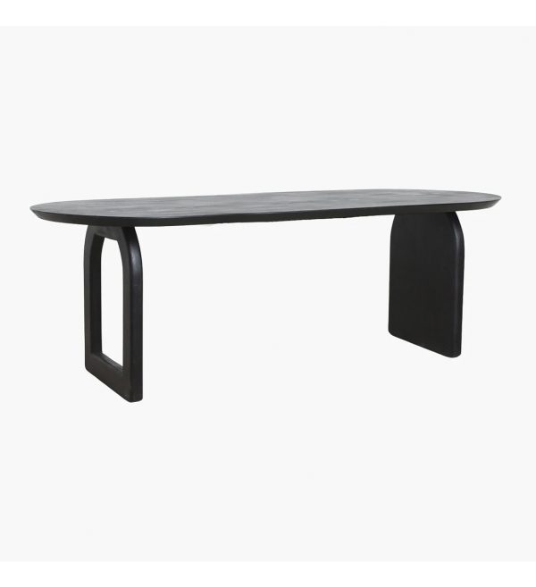 Bullnose dining table mix base black 240 cm