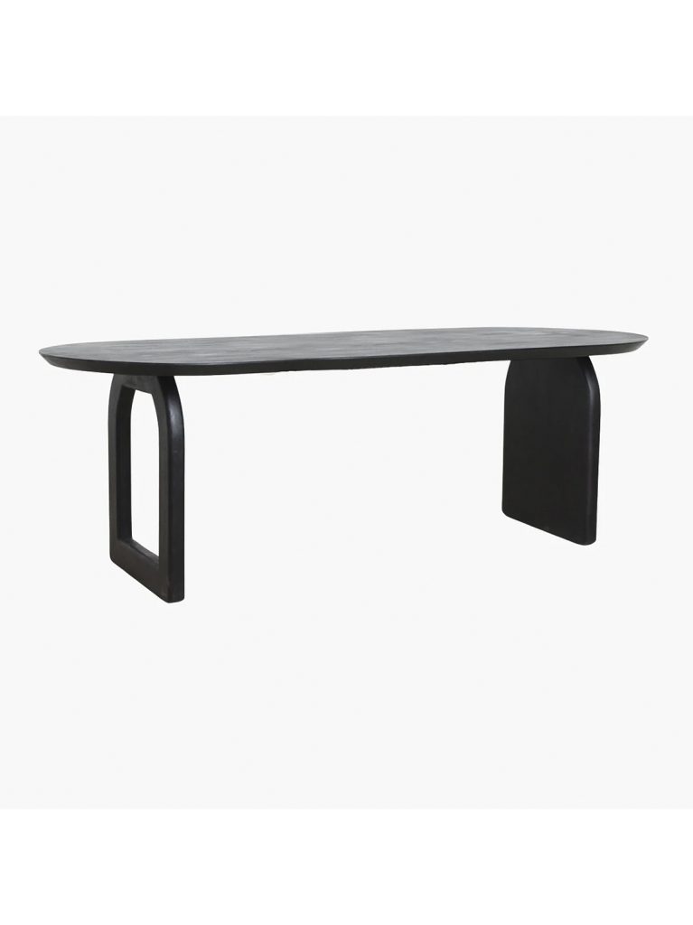 Bullnose dining table mix base black 240 cm