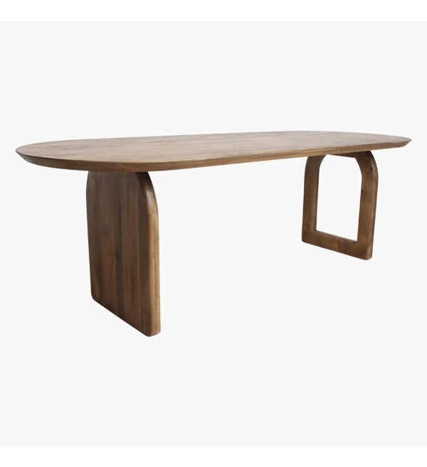 Bullnose dining table mix base brown 180 cm 1