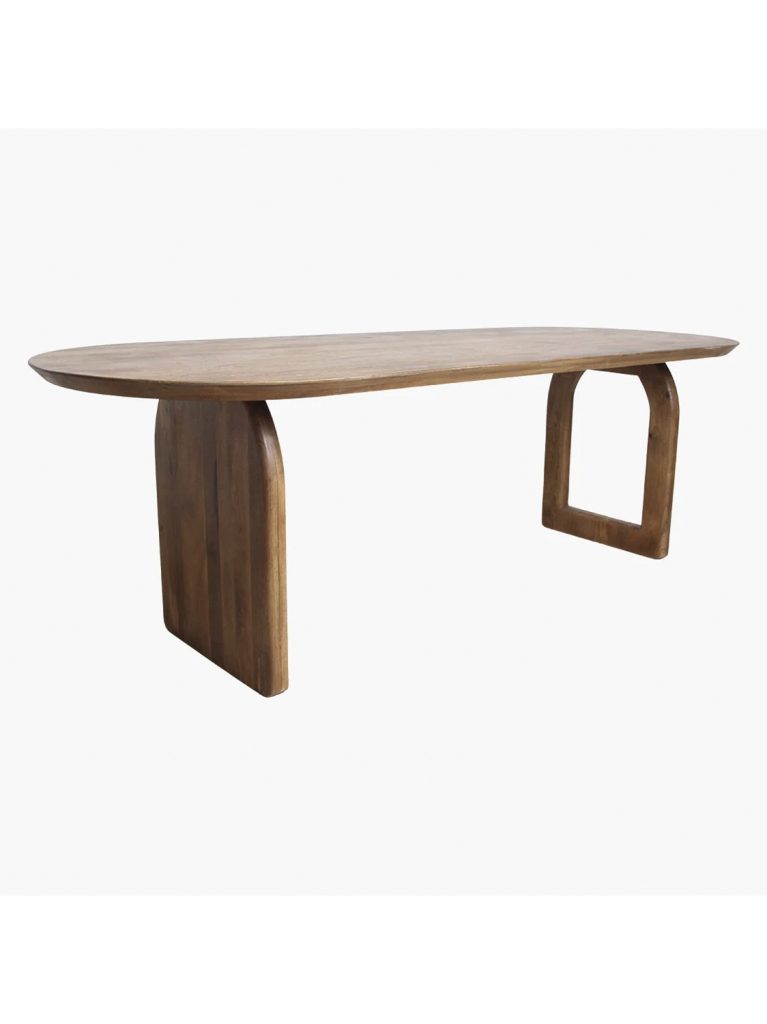 Bullnose dining table mix base brown 180 cm 1