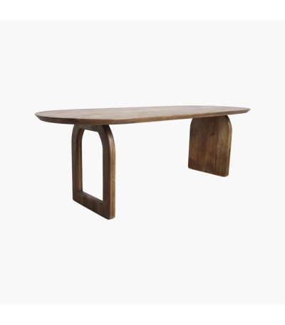 Bullnose dining table mix base brown 180 cm