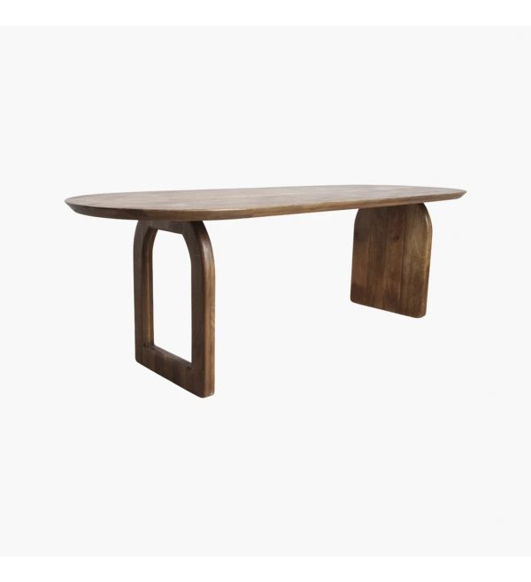 Bullnose dining table mix base brown 180 cm