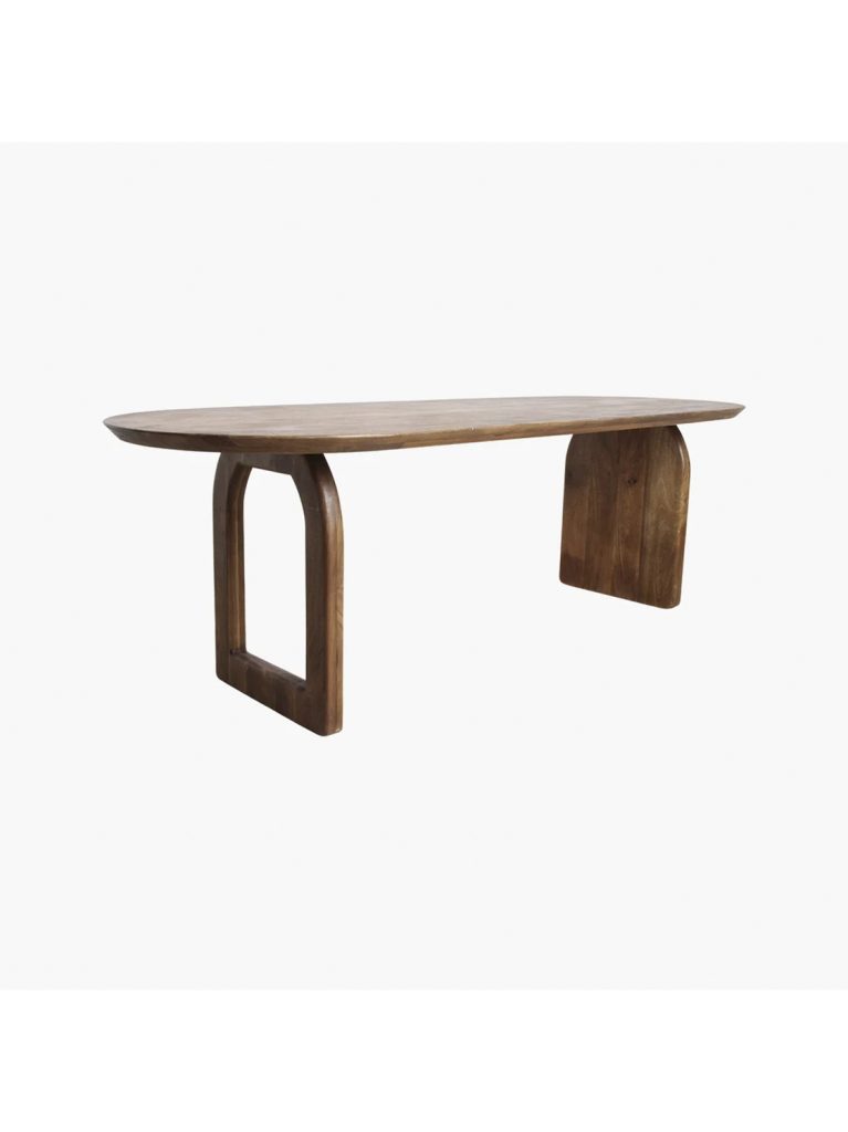 Bullnose dining table mix base brown 180 cm