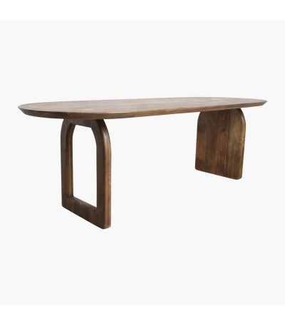 Bullnose dining table mix base brown 200 cm