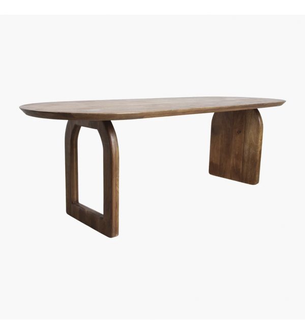 Bullnose dining table mix base brown 200 cm