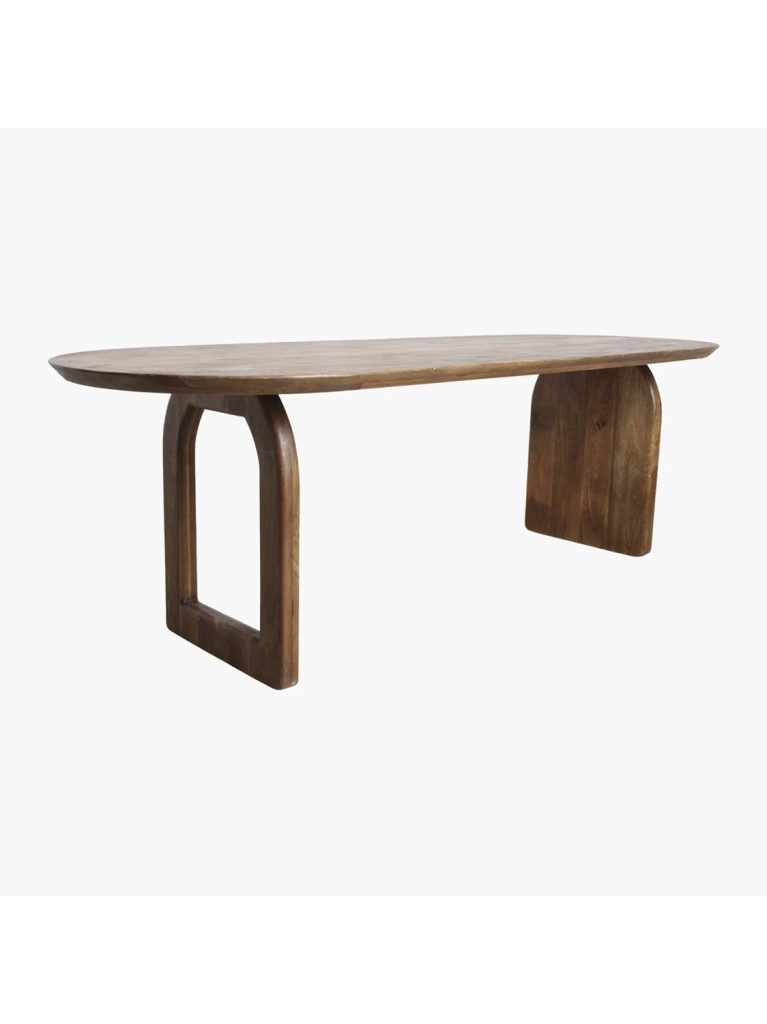 Bullnose dining table mix base brown 200 cm